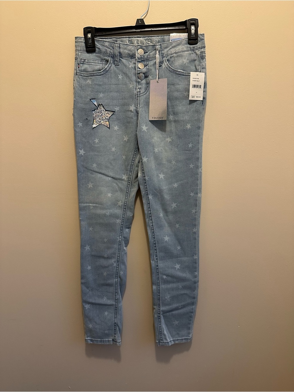 NWT Girls 14 Vigoss Starry Blue Skinny Jeans Jagger Adjust Waist Stretch Pockets